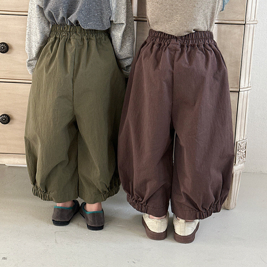 【80-140cm】棉布九分束腳褲