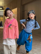 【90-140cm】米奇休閒T | 波點寬鬆闊腿褲