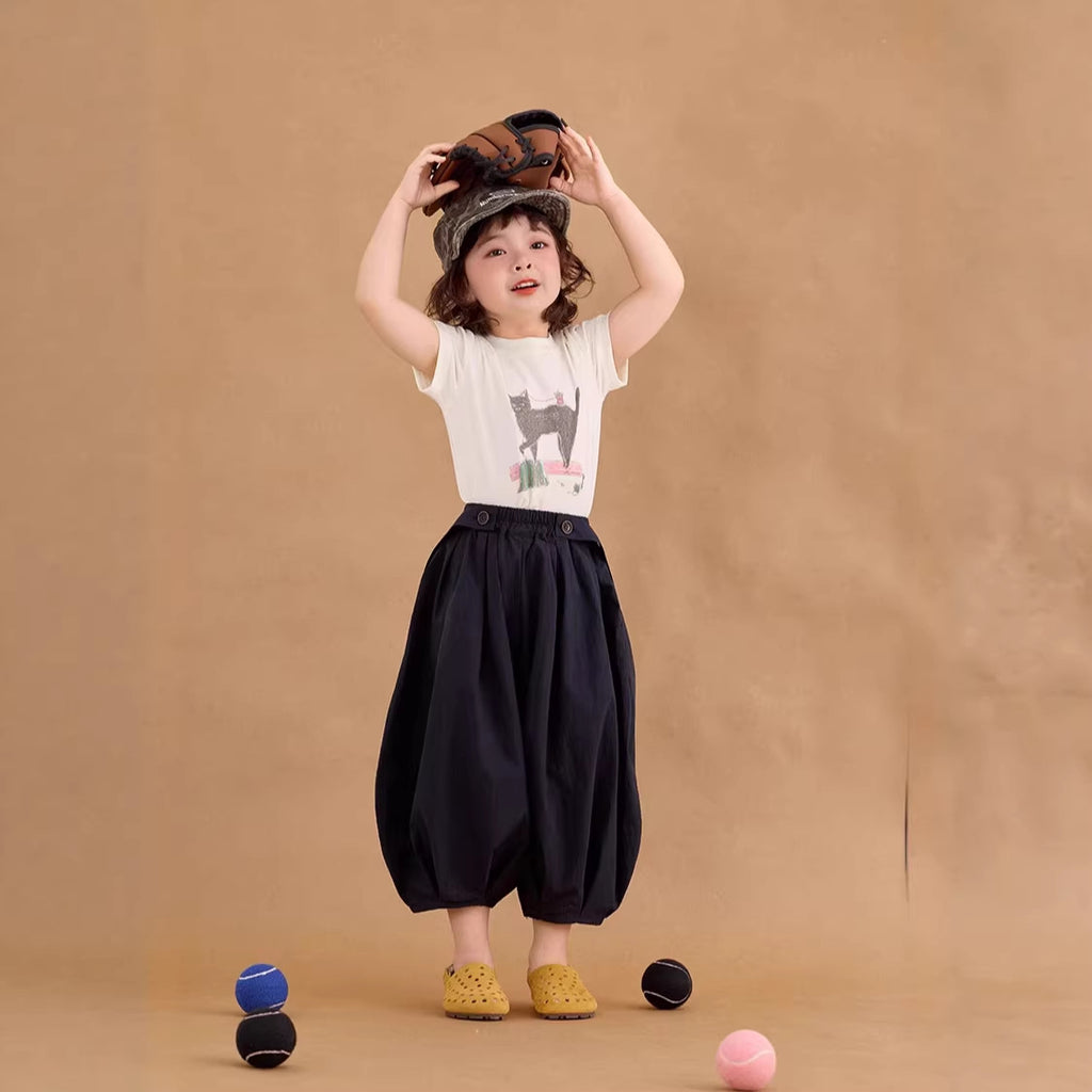 【90-150cm】高彈力修身貓咪打底衣