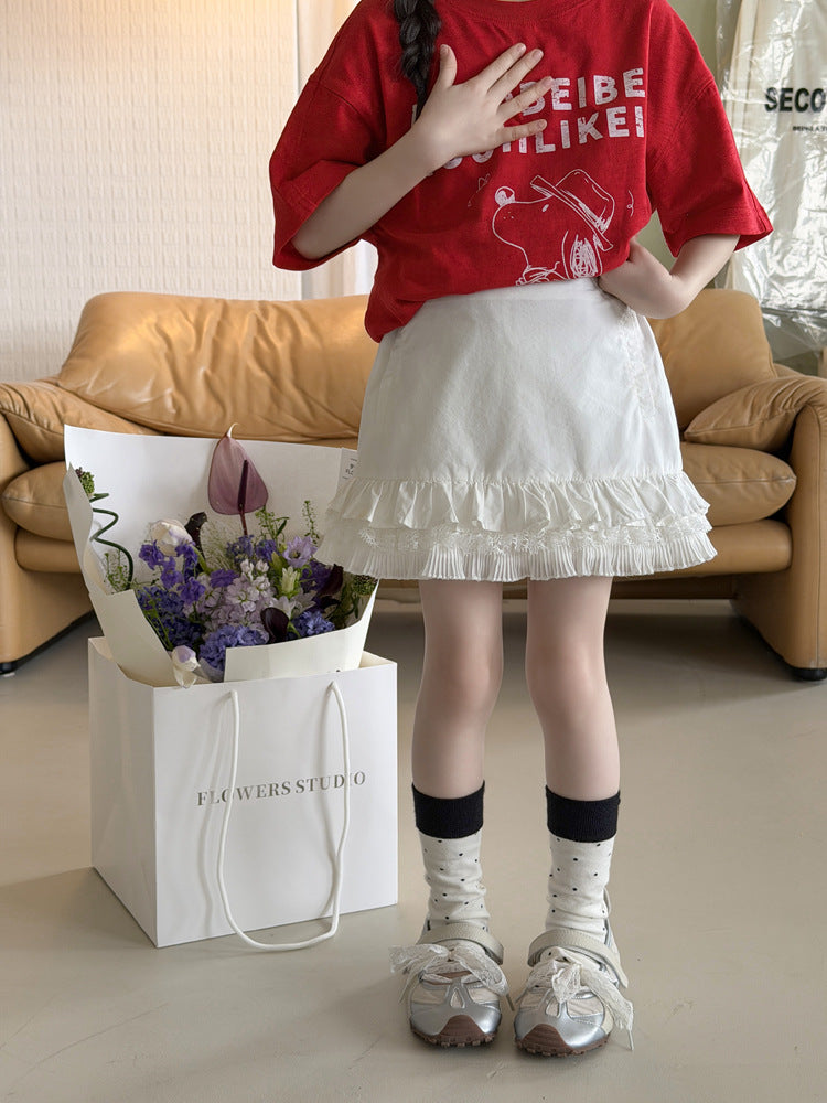 【100-170cm】甜美雙層花邊包臀裙
