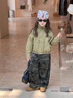 【現貨 160cm】韓版帥氣工裝機車夾克