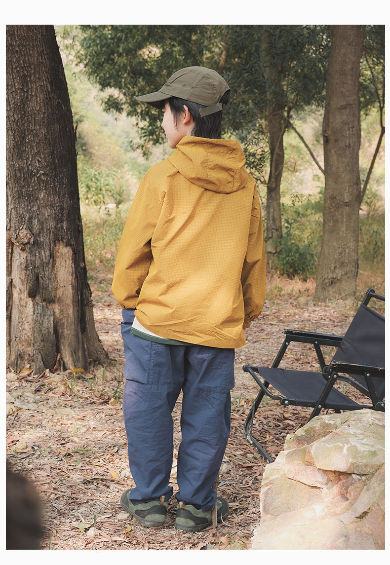 【100-160 cm】大口袋工裝褲復古直筒褲