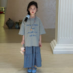 【100-160cm】休閒字母T｜格子半身裙