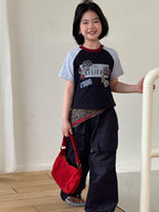 【120-160cm】插肩彈性印花T