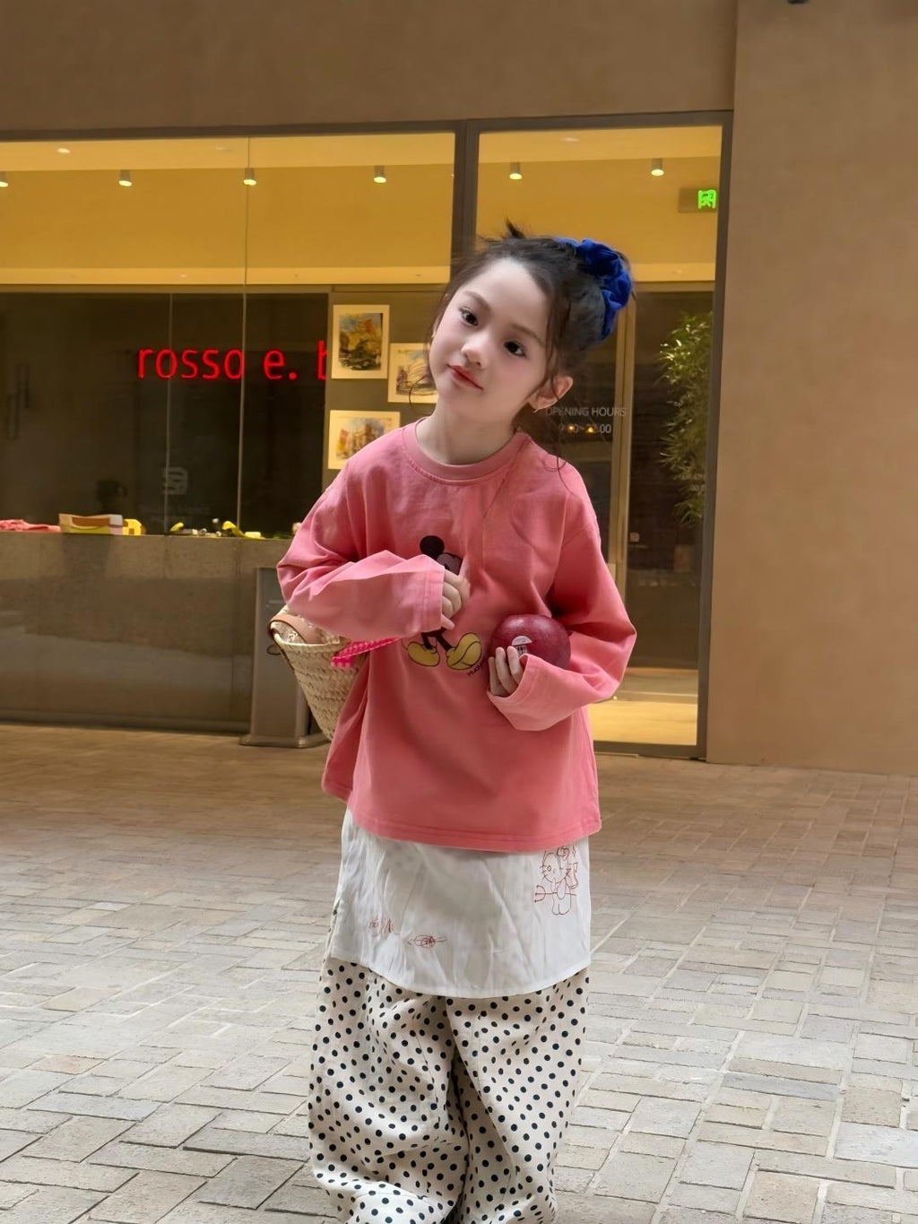 【90-140cm】米奇休閒T | 波點寬鬆闊腿褲