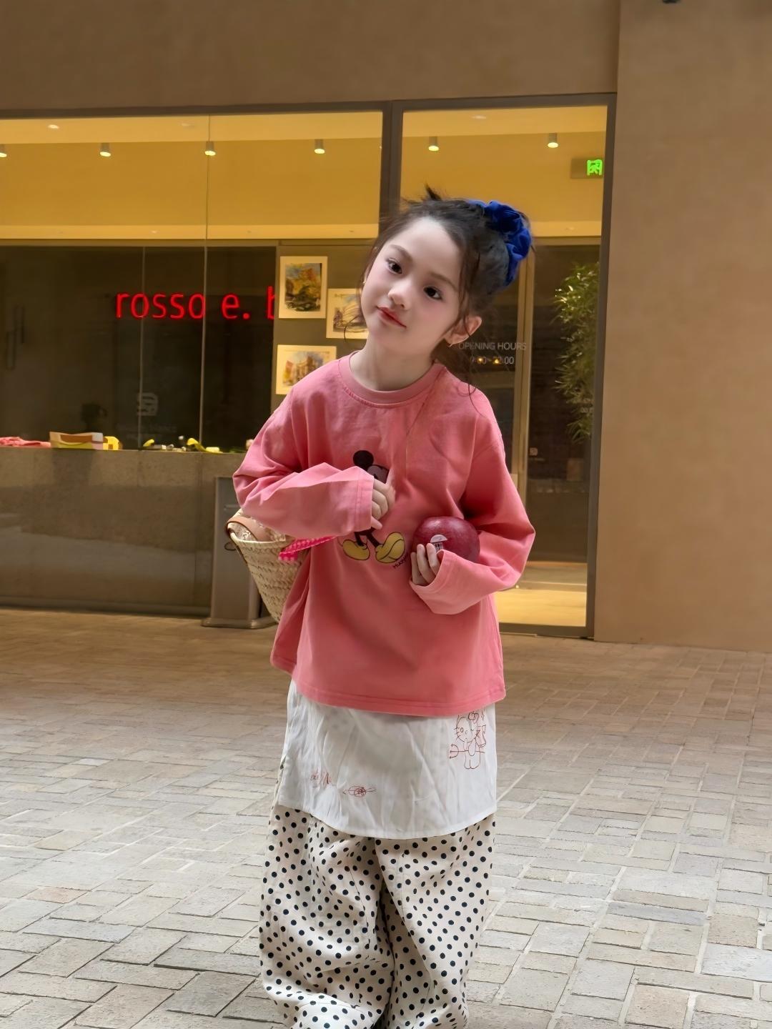 【90-140cm】米奇休閒T | 波點寬鬆闊腿褲