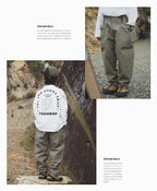 【100-160 cm】大口袋工裝褲復古直筒褲