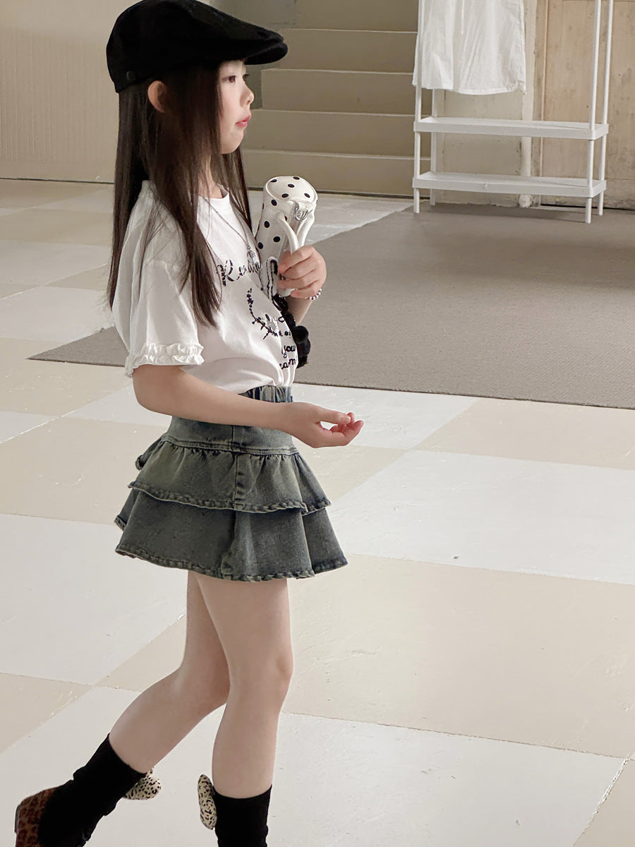 【100-150cm】美式辣妹牛仔百褶裙