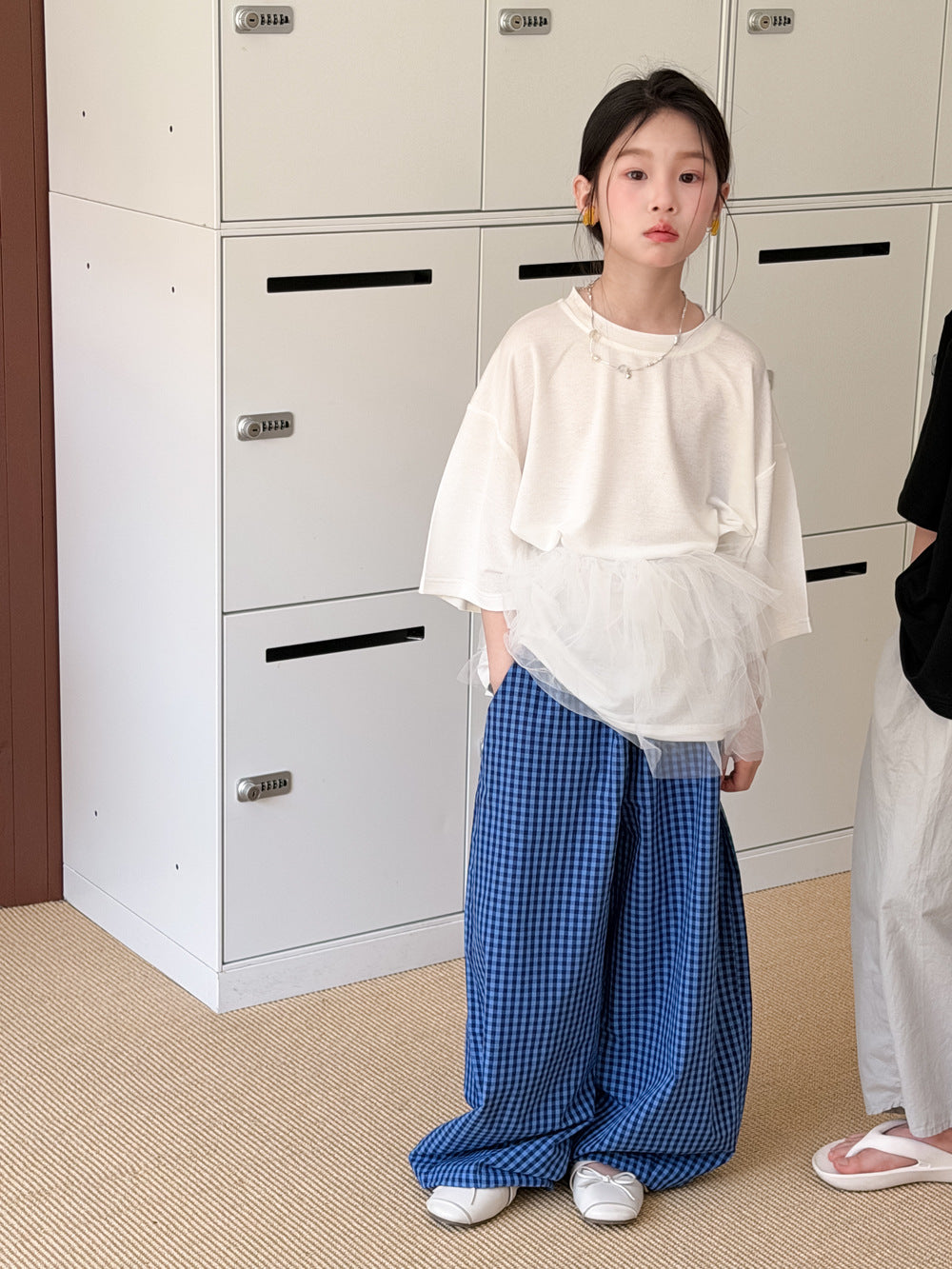 【100-160cm】韓版純色寬鬆T
