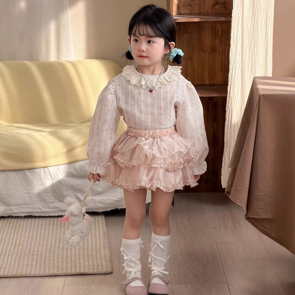 【90-140cm】蝴蝶結小清新上衣