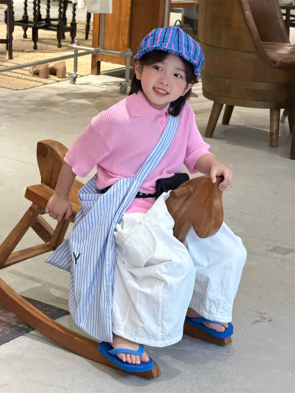 【90-150cm】韓版天絲涼感POLO衫短袖