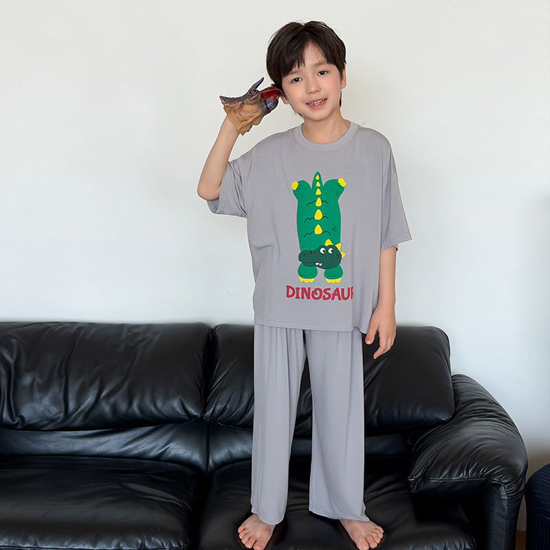 【100-170cm】4色-高彈卡通親膚莫代爾家居服套裝