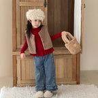 【現貨 110cm】【加絨】花邊褲腳直筒褲