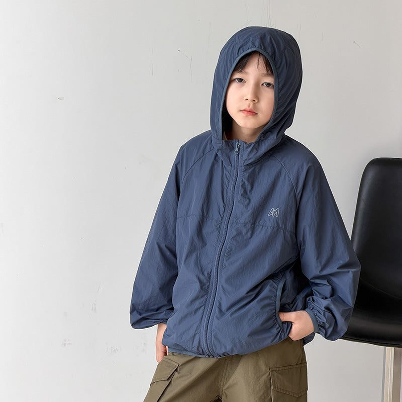 【100-170cm】UPF50+抗UV原紗連帽防曬外套