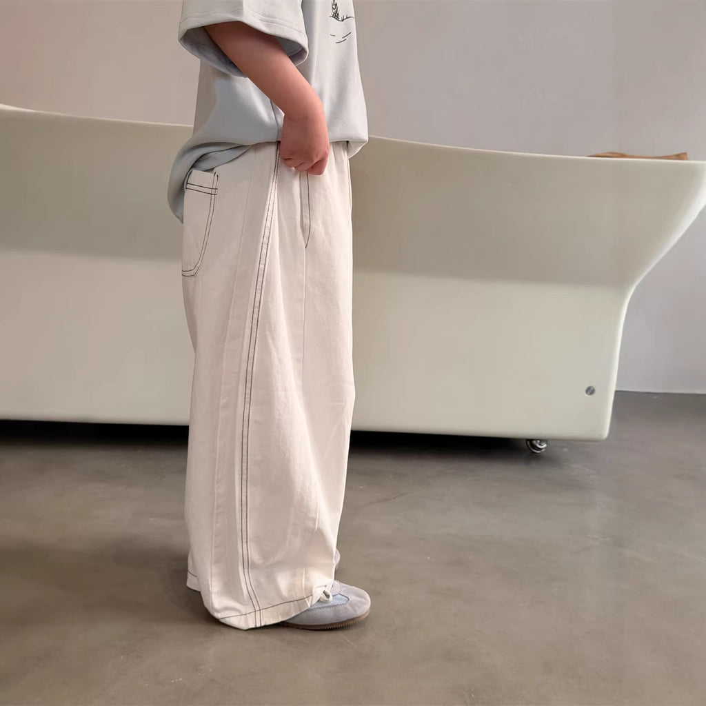 【90-150cm】韓版明線休閒褲