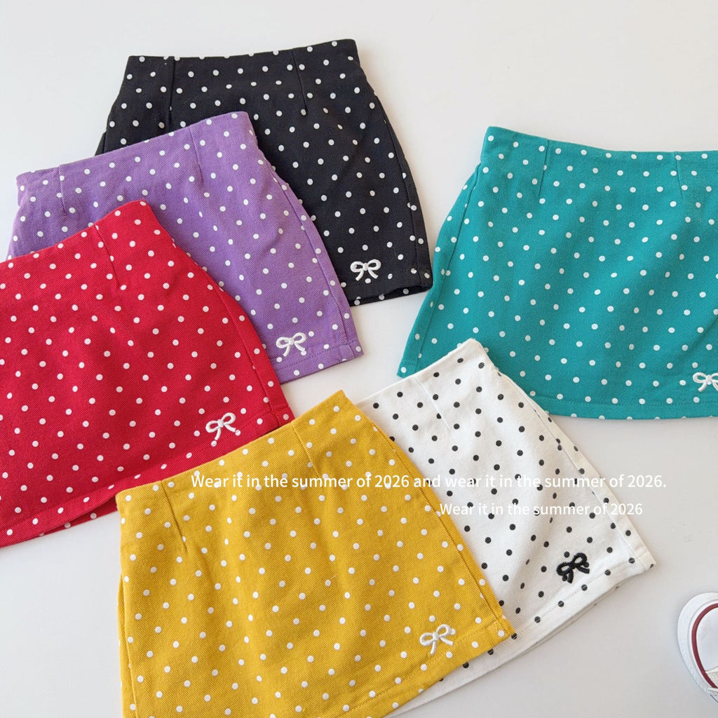 【90-150cm】辣妹高腰波點半身裙