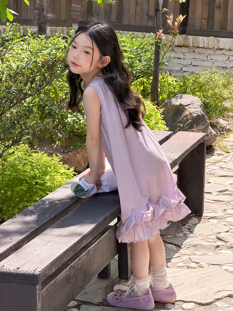 【100-170cm】3色-小甜妹系氛圍感荷葉公主背心裙