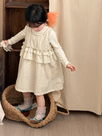 【90-140cm】波點荷葉邊棉布連身裙