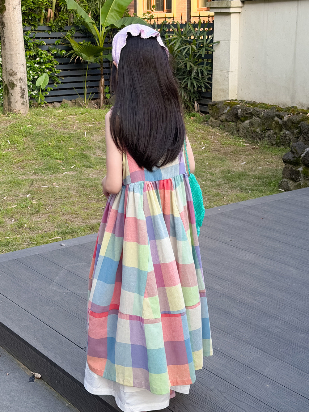 【100-160cm】彩色格子連身裙 | 套裝