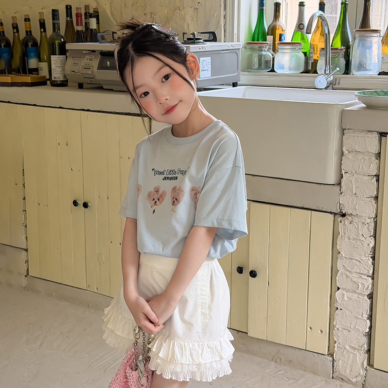 【100-170cm】亮晶晶閃銀可愛小熊印花T