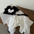 【100-150cm】【帶安全褲】蕾絲拼接不規則辣妹短裙