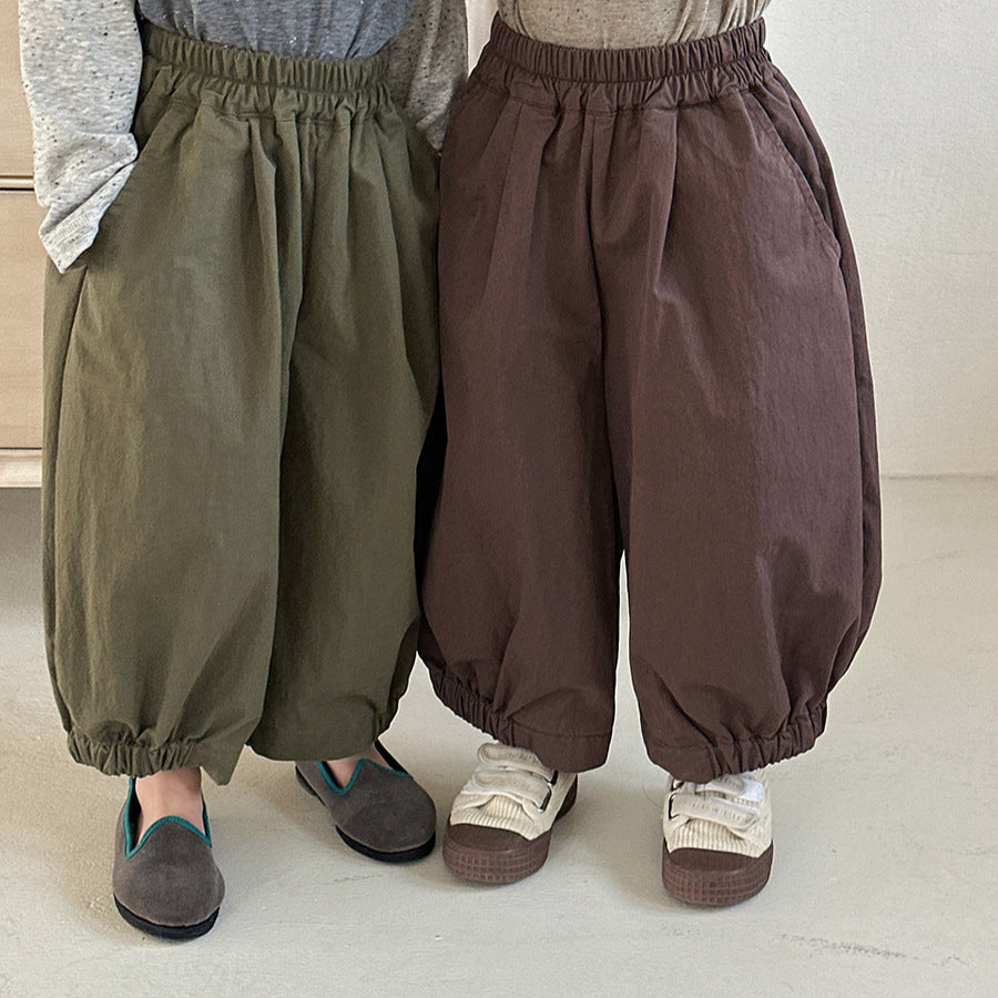 【80-140cm】棉布九分束腳褲