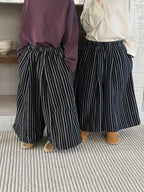 【80-140cm】豎條紋復古闊腿褲