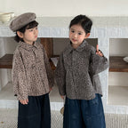 【80-140cm】復古港風豹紋襯衫