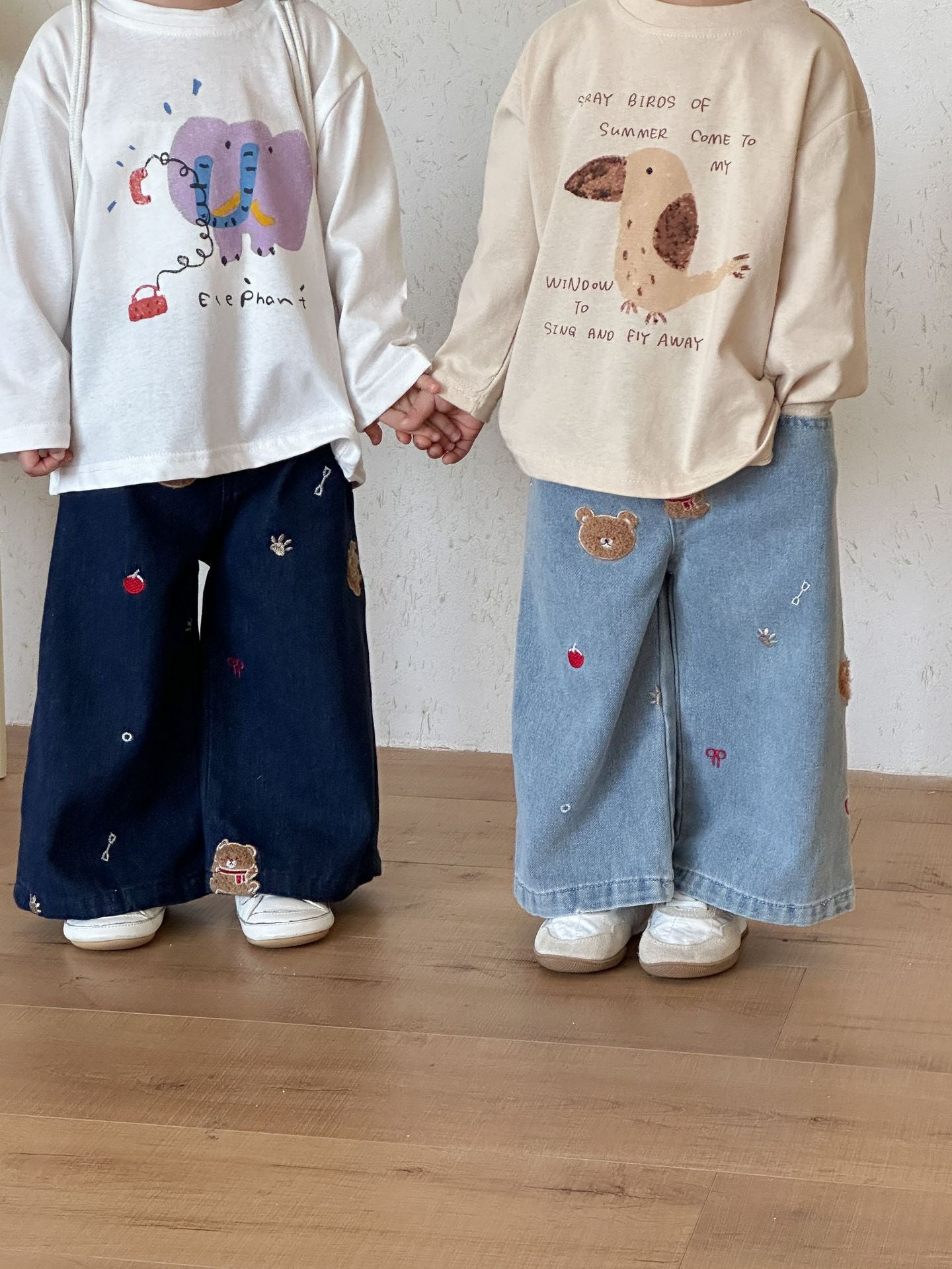 【80-150cm】可愛動物寬鬆純棉T恤