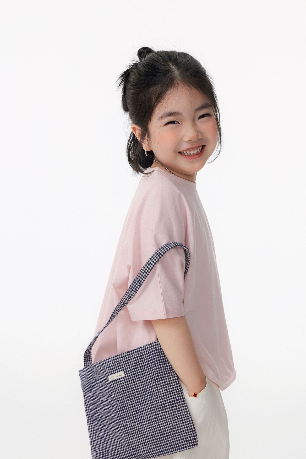【90-150cm / M.L】【親子裝】日系前擺圓弧寬版短袖