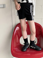 【100-150cm】韓版三條槓休閒短褲