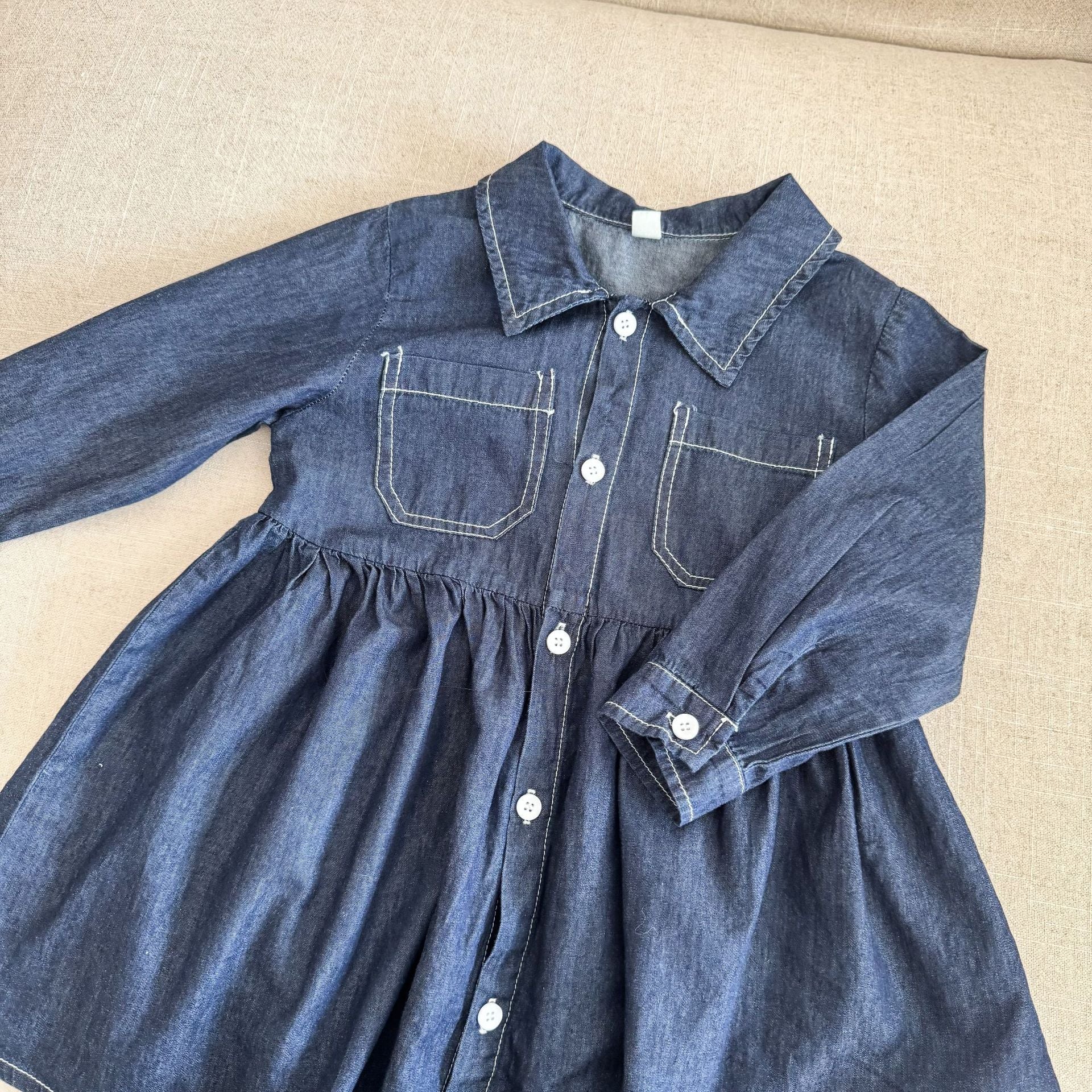 【80-150cm】牛仔連衣裙 | 牛仔襯衫外套
