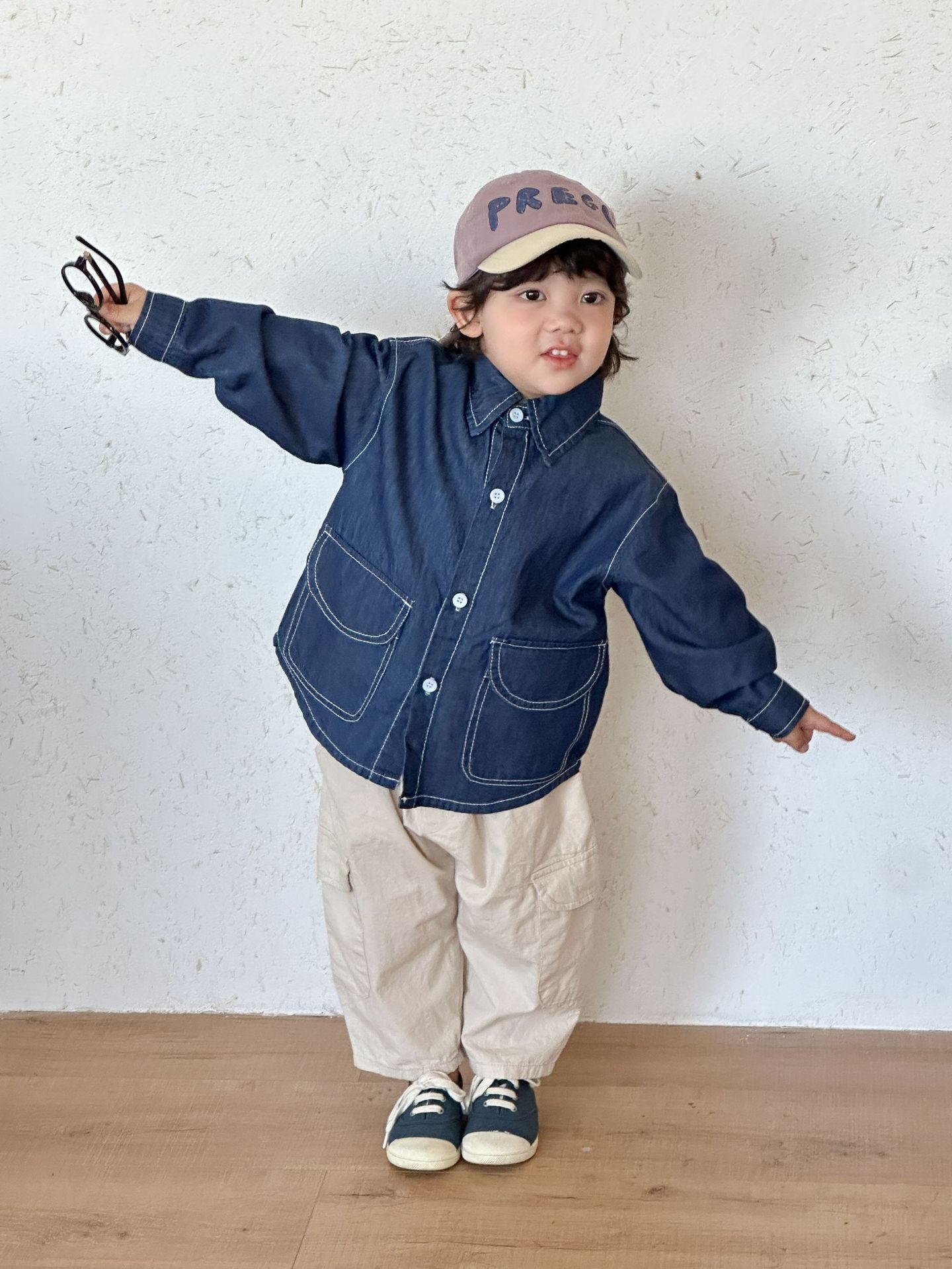 【80-150cm】牛仔連衣裙 | 牛仔襯衫外套