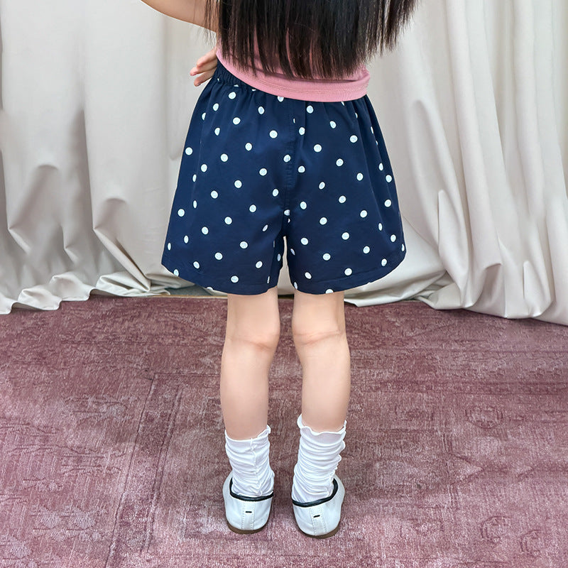 【100-170cm】法式復古波點棉短褲