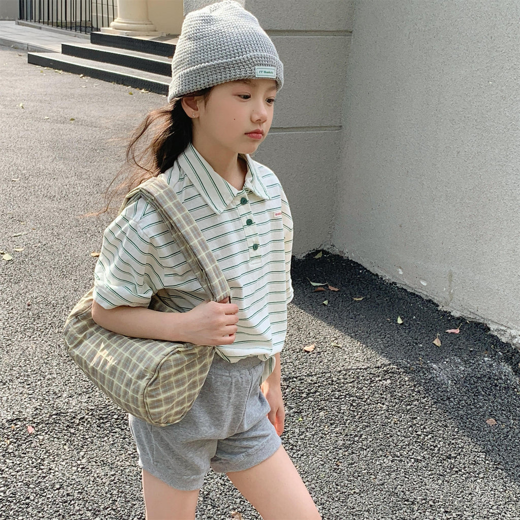 【80-130cm】2色-韓版條紋polo衫