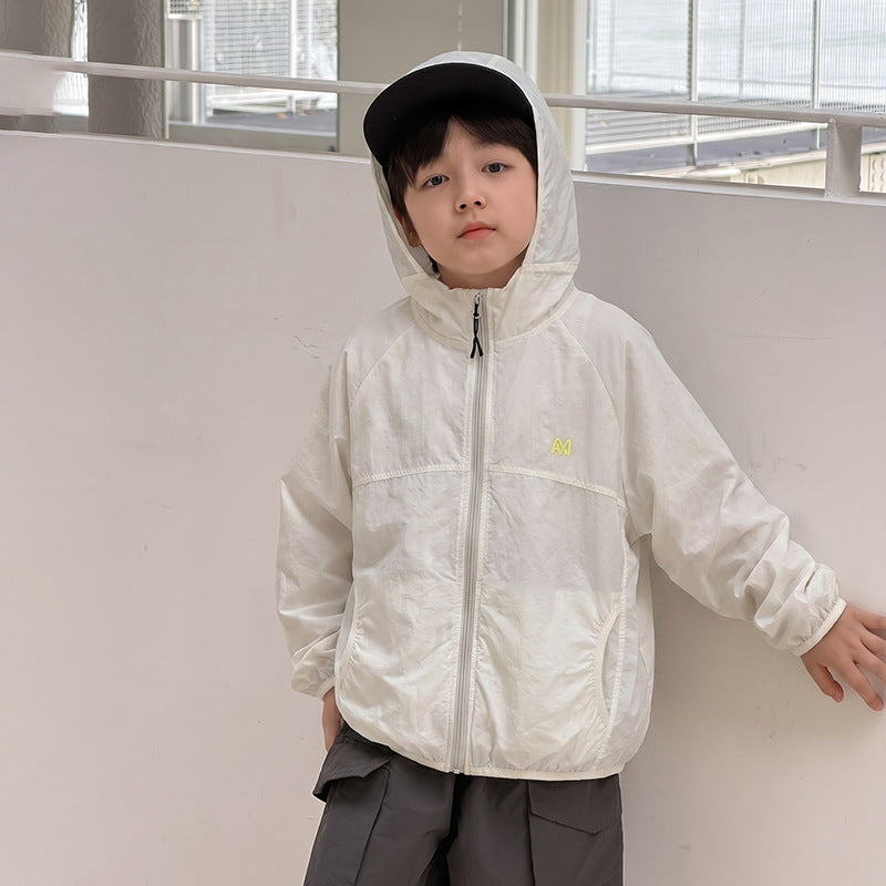 【100-170cm】UPF50+抗UV原紗連帽防曬外套