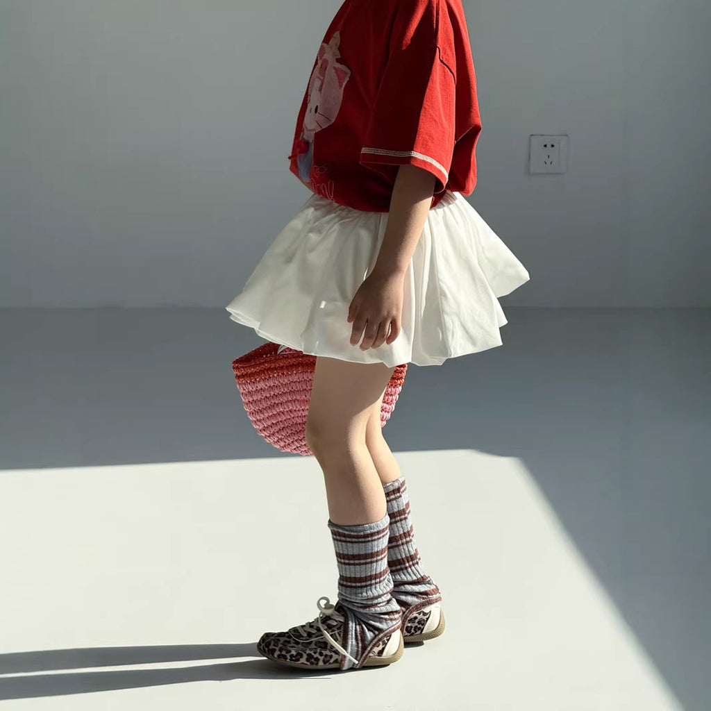 【120-160cm】雲朵蓬蓬感花苞 鬆緊腰燈籠裙