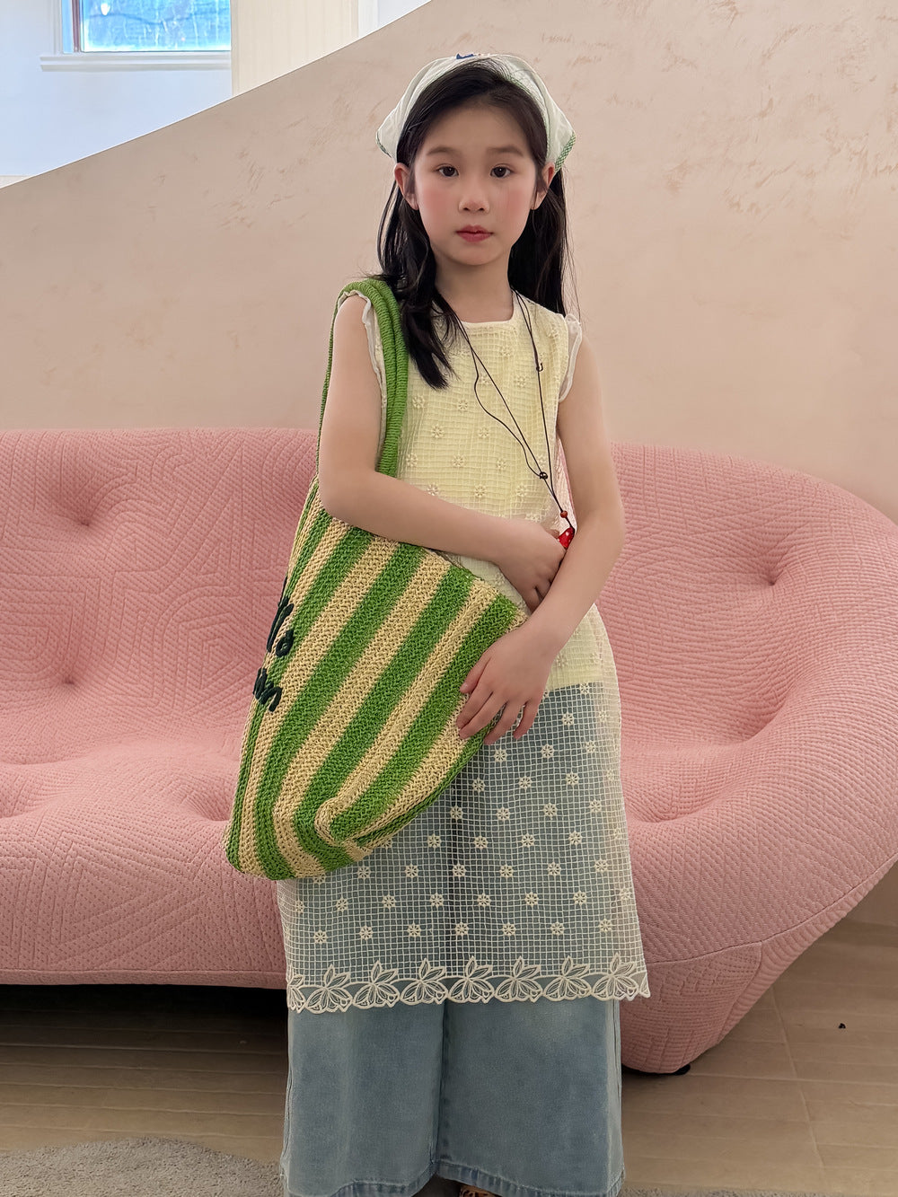 【100-160cm】韓版鏤空罩衫裙｜打底背心