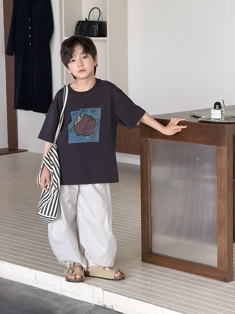 【100-170cm】親膚全棉彎刀休閒褲
