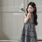 【100-170cm】韓系格子蛋糕背心裙