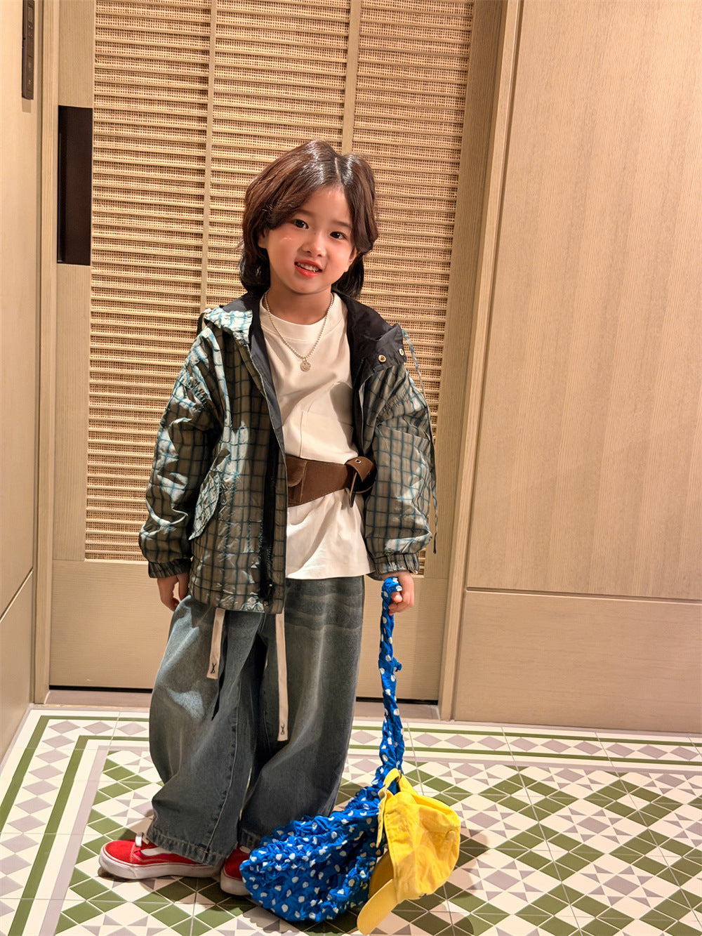 【90-150cm】韓版砂洗休閒牛仔褲