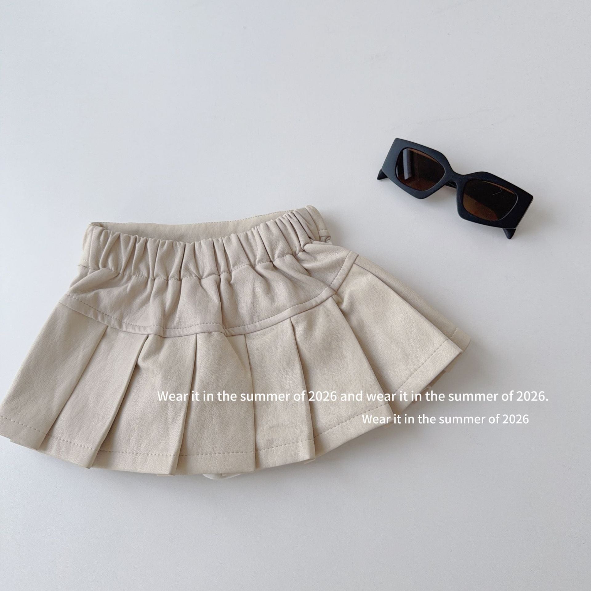 【90-150cm】時尚軟皮褲裙