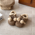 【現貨 內長15.3cm】【加绒】法式勃肯蝴蝶结毛球鞋