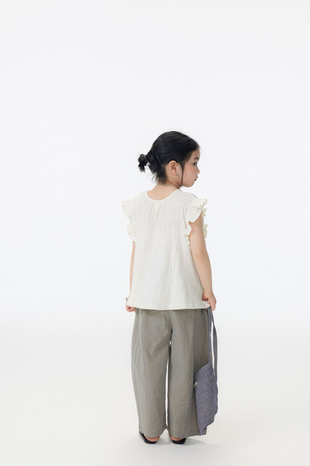 【90-150cm / F】【親子裝】日系竹節坑條小飛袖娃娃衫