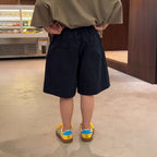 【90-150cm】韓版大口袋高級感速乾休閒五分褲