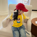 【100-160cm】韓版拼接米奇米妮假兩件上衣