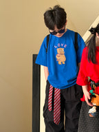 【100-160cm】簡約熊熊圓領上衣