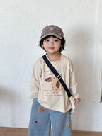 【80-150cm】可愛動物寬鬆純棉T恤