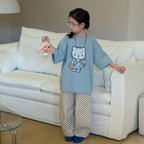 【現貨-褲140cm | 100-160cm】kitty休閒圓領上衣 | 波點褲