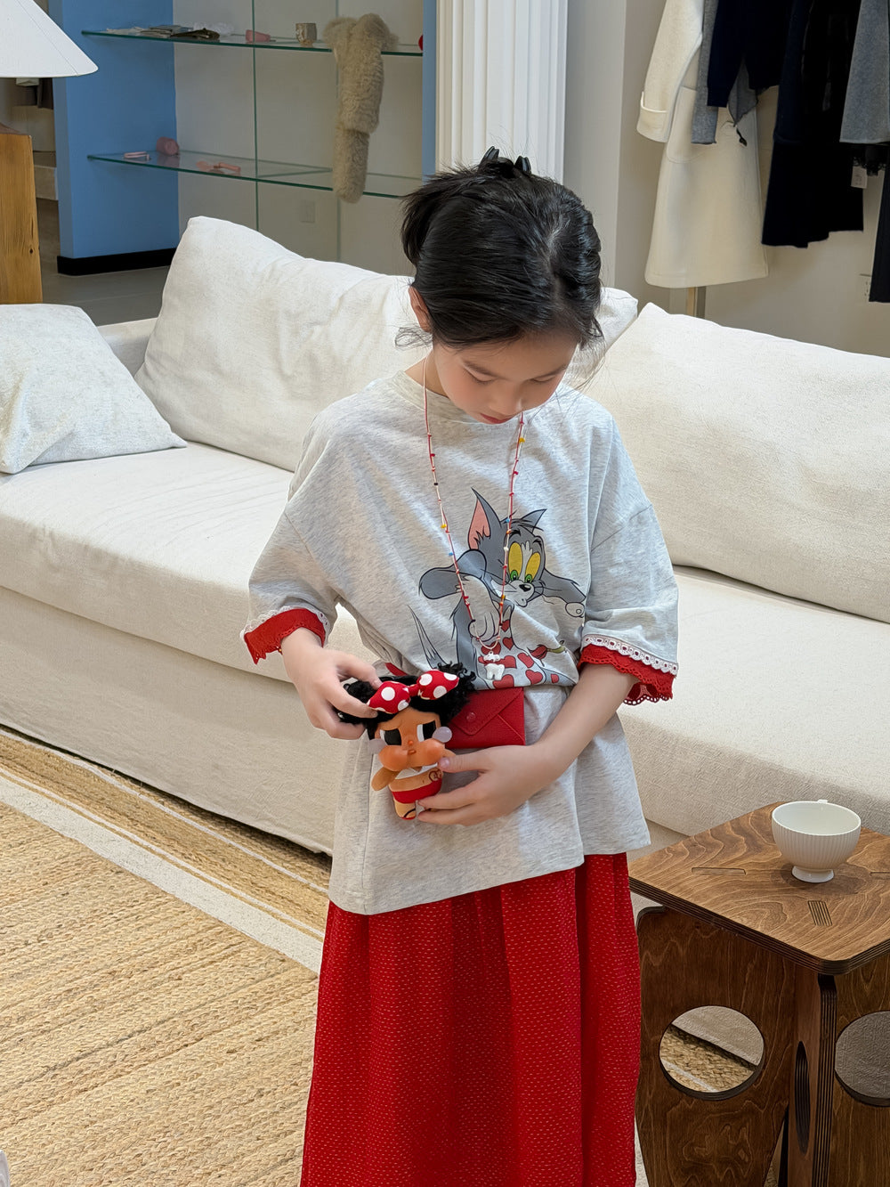 【100-160cm】湯姆貓圓領寬鬆上衣